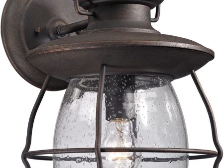 Village Lantern 1 Light Outdoor Sconce In Weathered Charcoal Online Sale