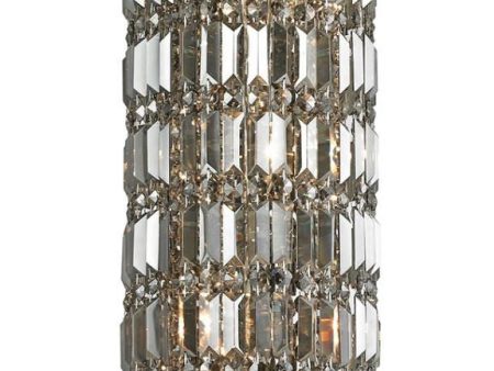 Zoey 6 Light Chandelier In Polished Chrome and Amber Teak Crystal For Cheap