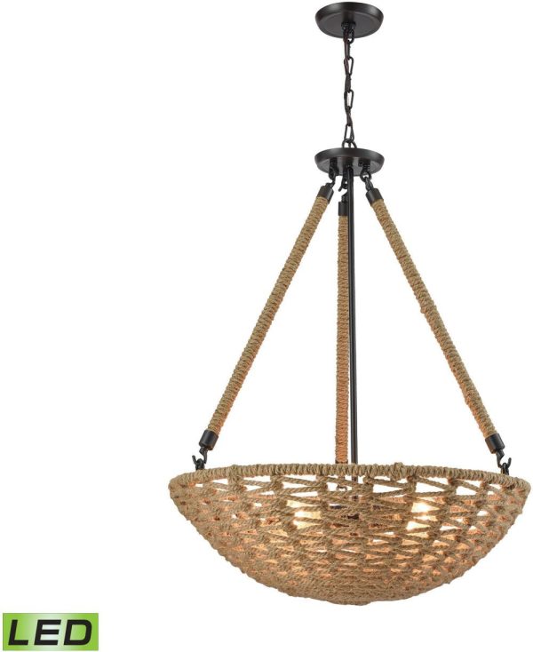 Weaverton 4 Light Led Chandelier In Oil Rubbed Bronze Hot on Sale